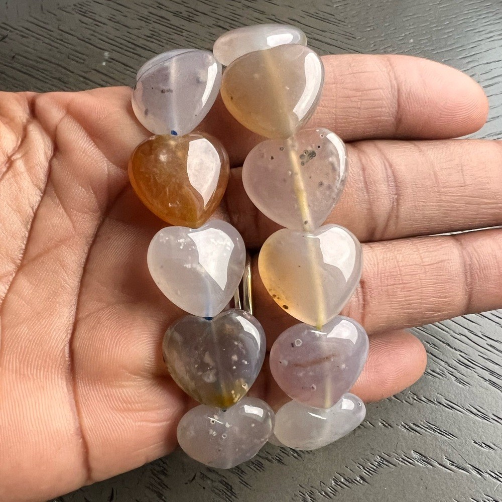 Gorgeous Galaxy agate heart bracelet SIZE 7’ (ONE)