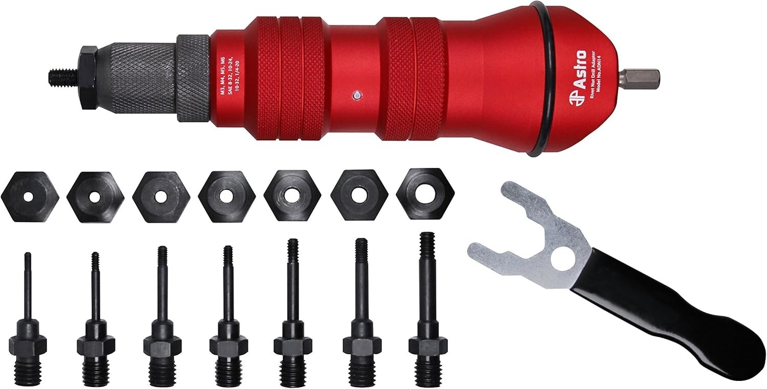 Astro Pneumatic -ADN14- Rivet Nut Drill Adapter Kit