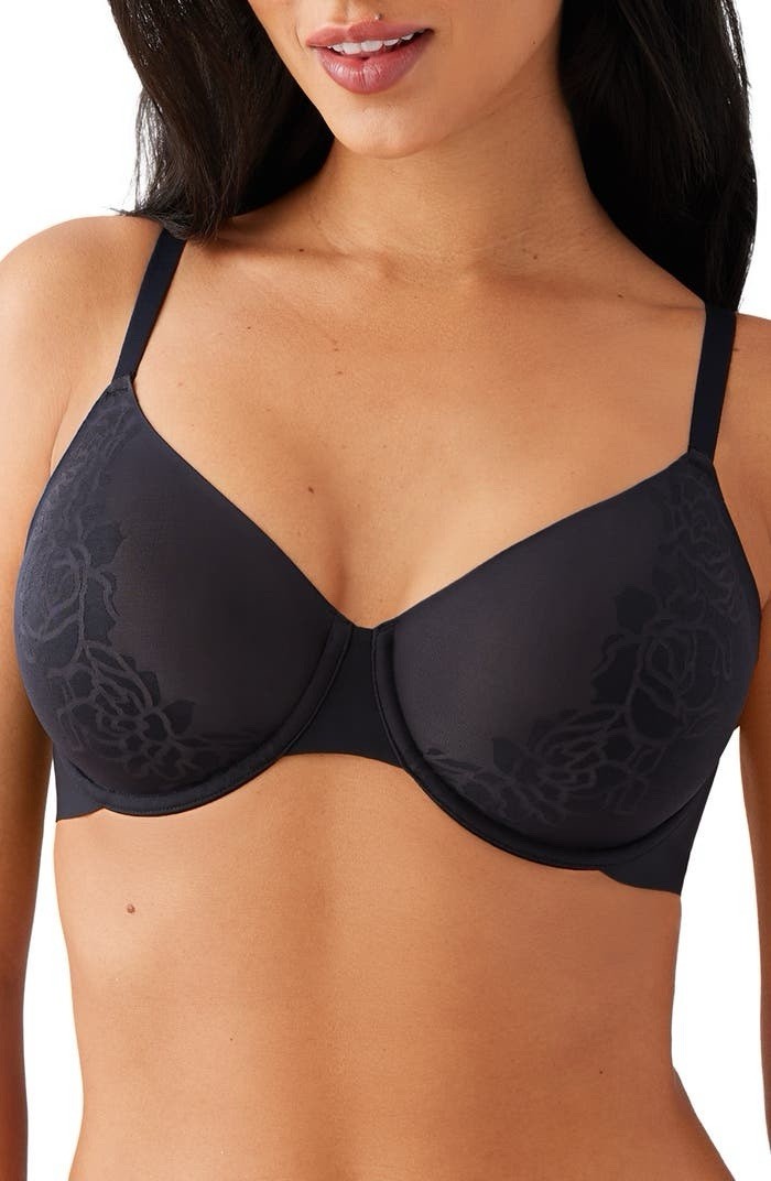 Wacoal 855380 Confidence Boost Underwire Bra Sz 40D BLACK