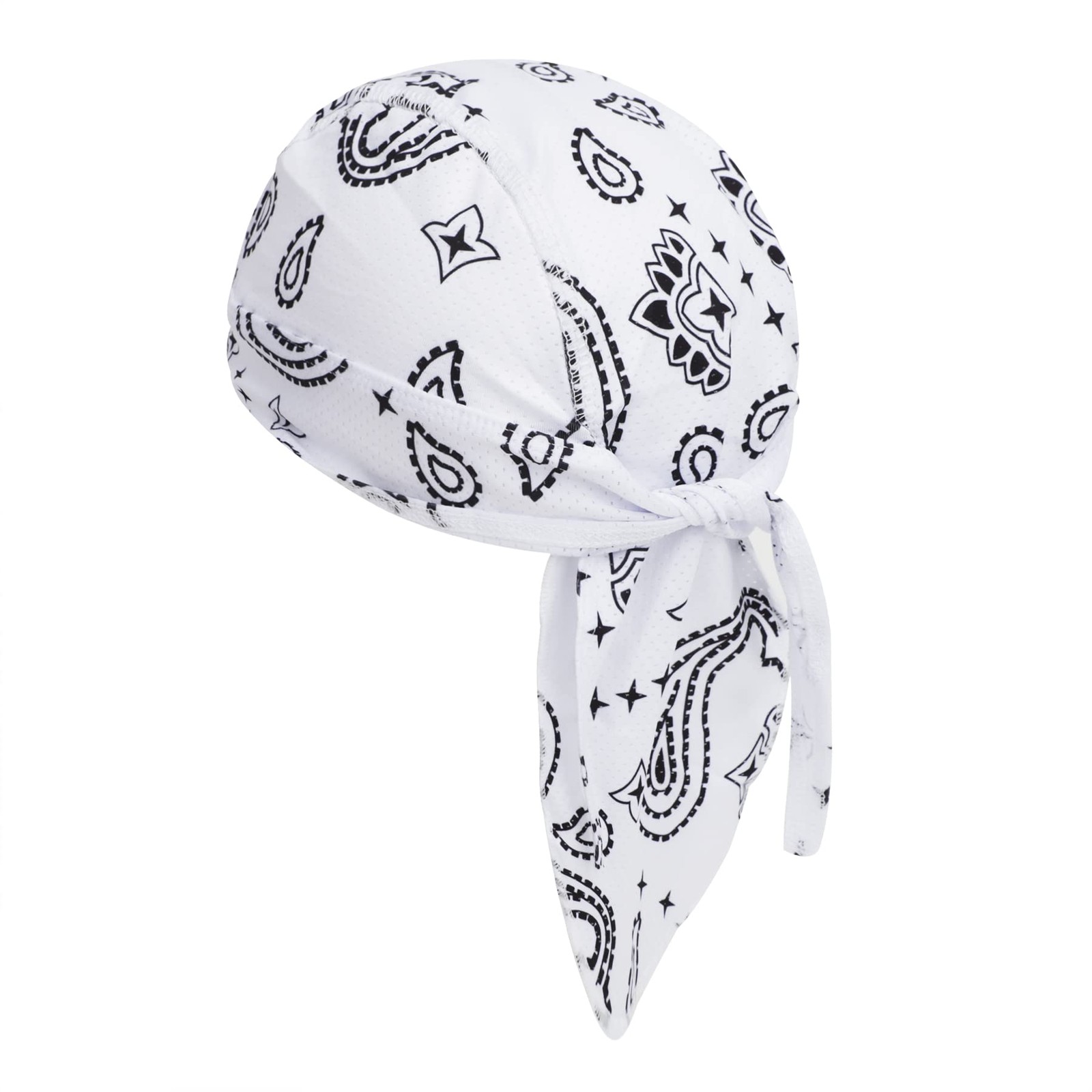 Unisex Sports Sweat-Wicking Cycling Cap Head Wraps Do Rag One Size, White
