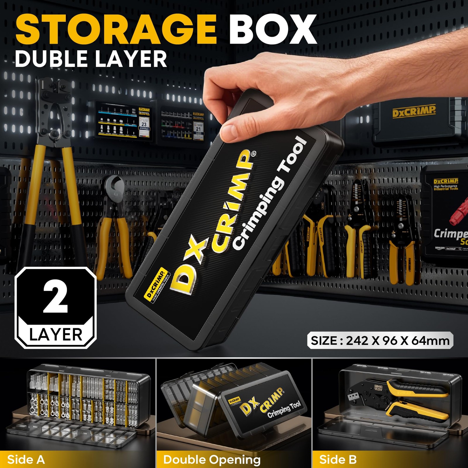 DxCRIMP Crimping Tool Kit, 14-Type Open Spade & Quick-Disconnect Connector Se...