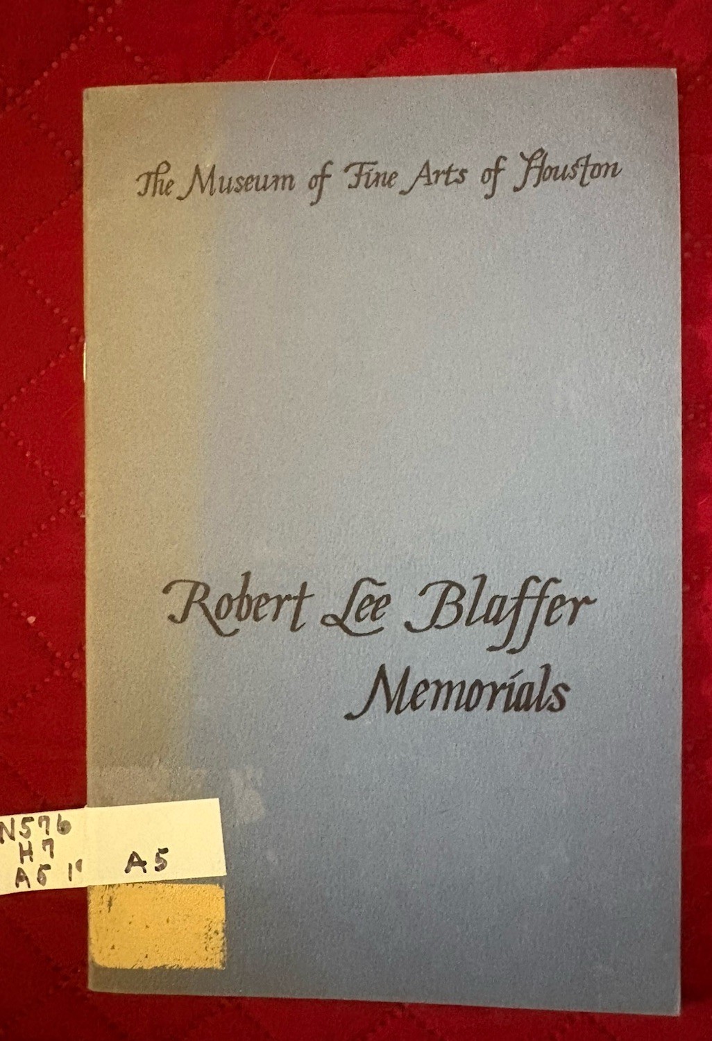 Museum of Fine Arts Houston Robert Lee Blaffer Memorials Art Catalog Booklet
