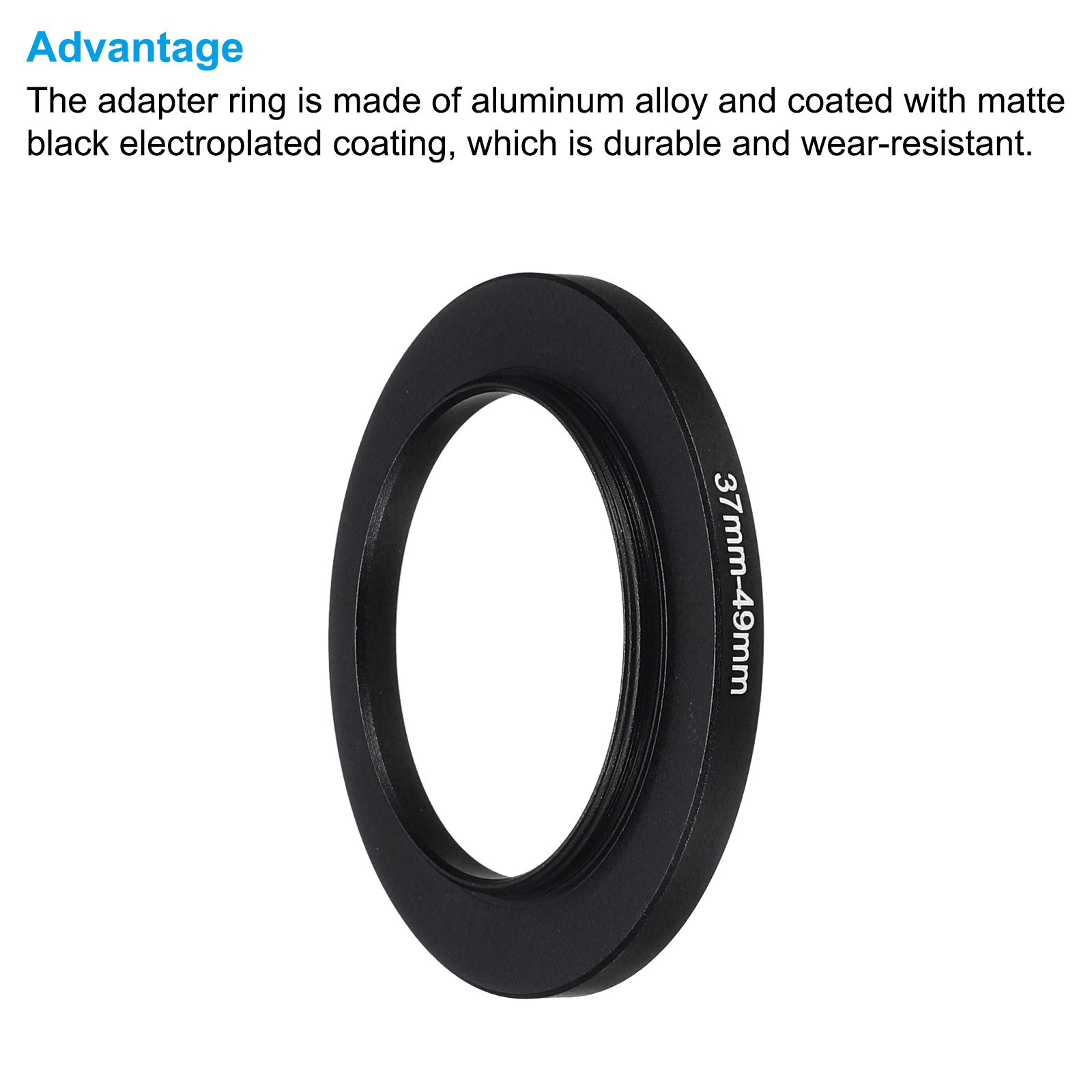 37mm-49mm Step Up Ring Camera Lens Filter Adapter Ring Filter with Cloth