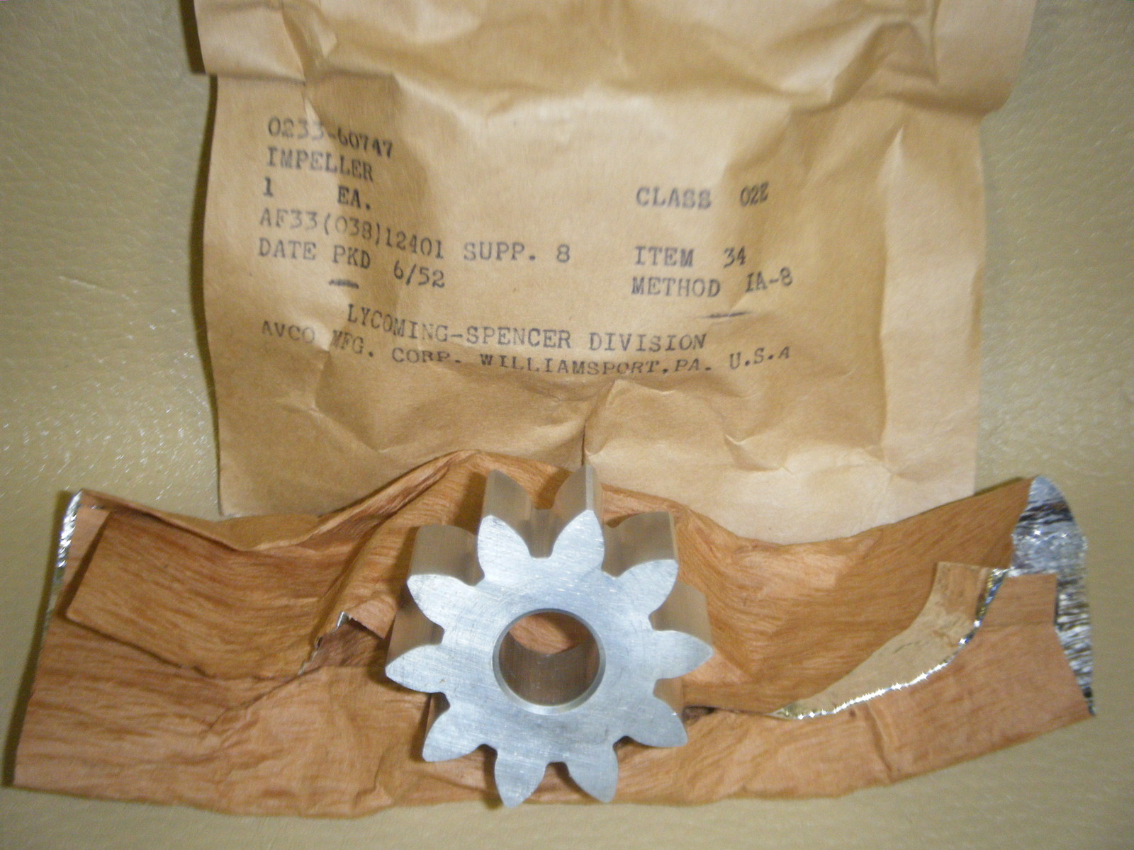 Lycoming Oil Impeller Gear, All Engines PN 60747 - Low PRICE