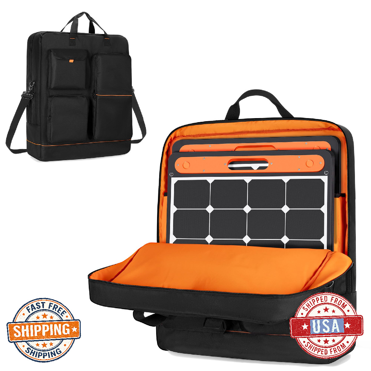 HODRANT Solar Panel Storage Bag, 60W-200W, Padded Travel Case