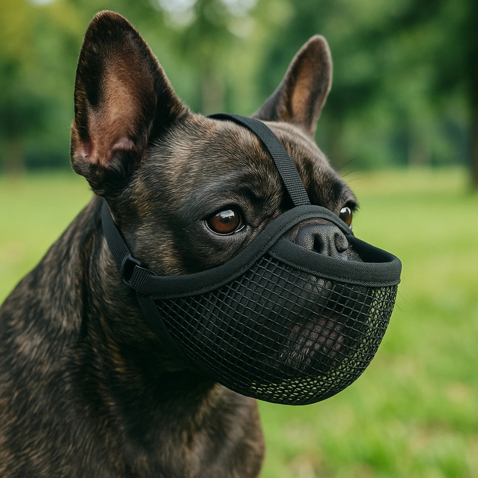 Short Nosed Dog Muzzle Outdoor Use Prevent Biting Barking Accidental Eating M.