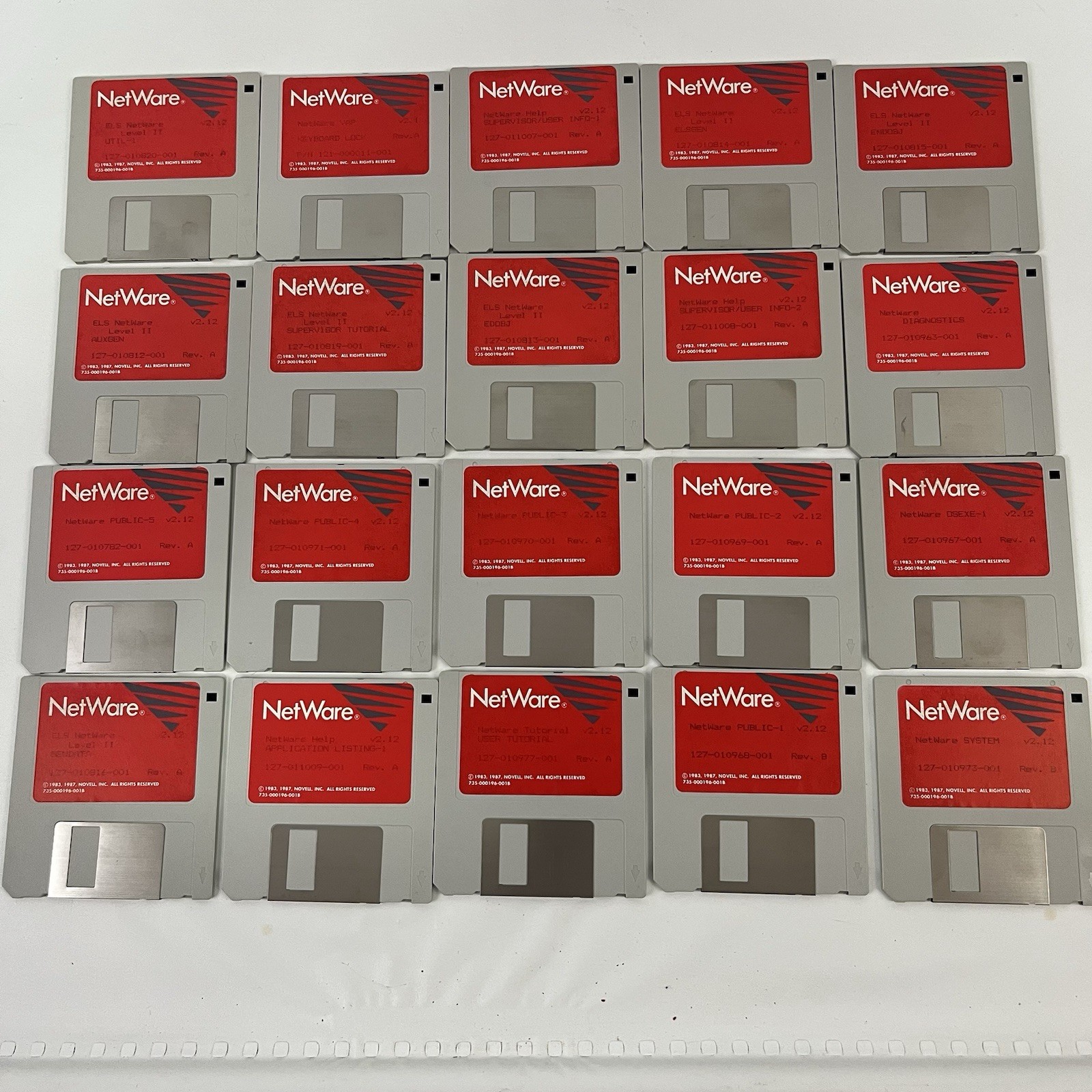 Vintage 80’s Novell NetWare Computer Software 20 Disk 10024