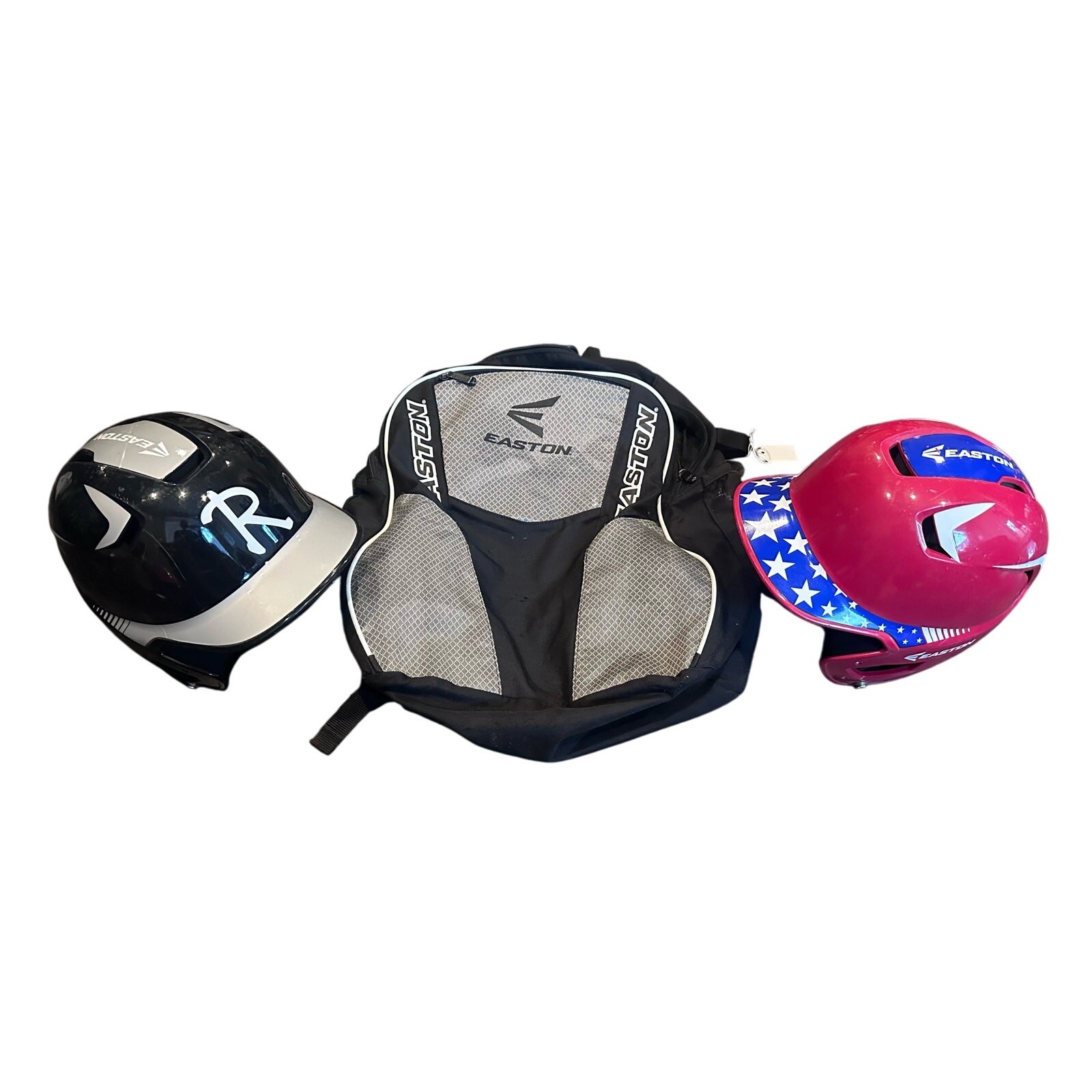 Easton Baseball Bag Backpack With 2- Easton Helmets, Batting, Travel, Softball