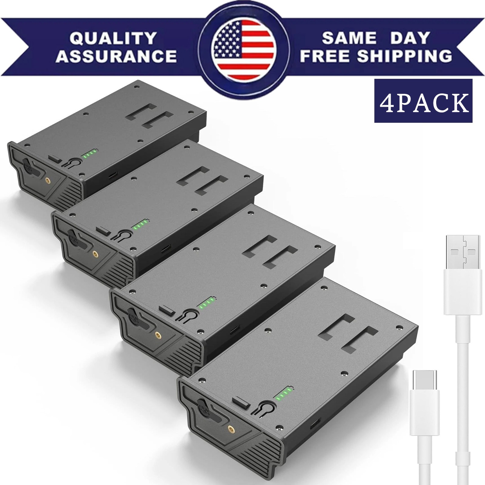 4X Rechargeable Battery 6000mAh for Hunting Camera TactacamReveal X, X Pro, Xb