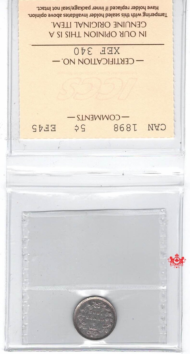 1898 Canada 5 Cents - ICCS EF45 - XEF 340