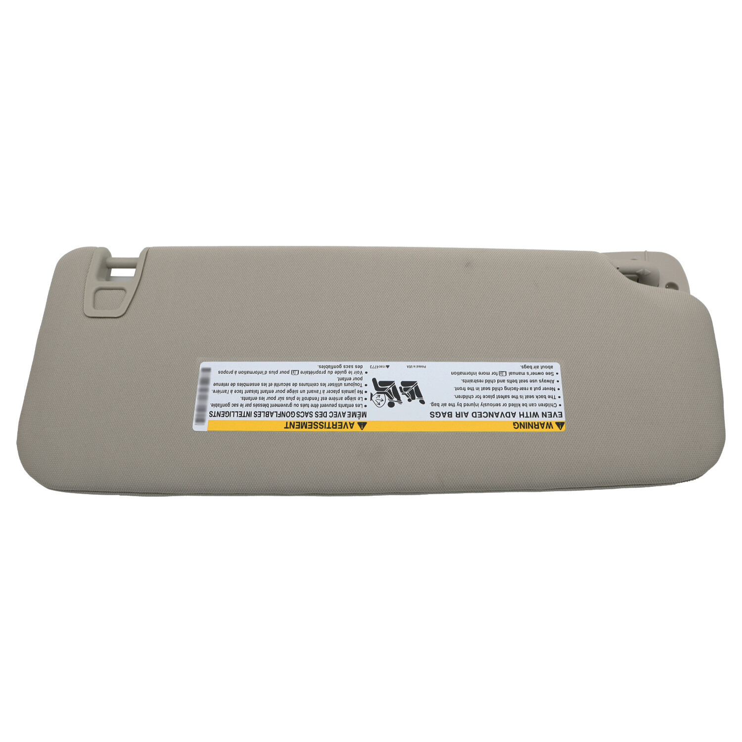 Gray Left Driver Side Sun Visor w/ Light For 2007-2014 Chevrolet GMC 22850306