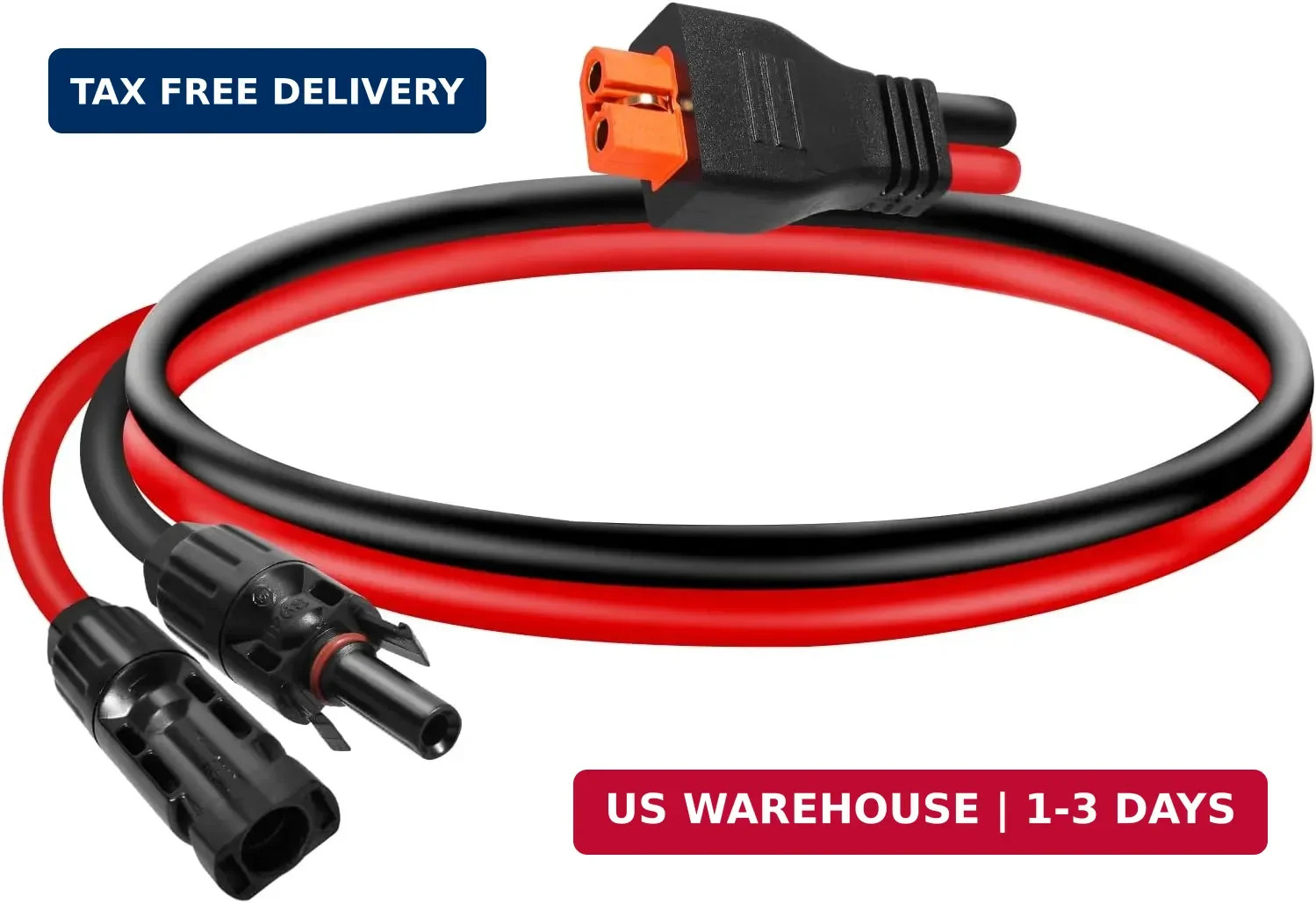 10AWG Tinned Copper Wire XT60i to Solar Panel Connector Extension Cable 3FT - He