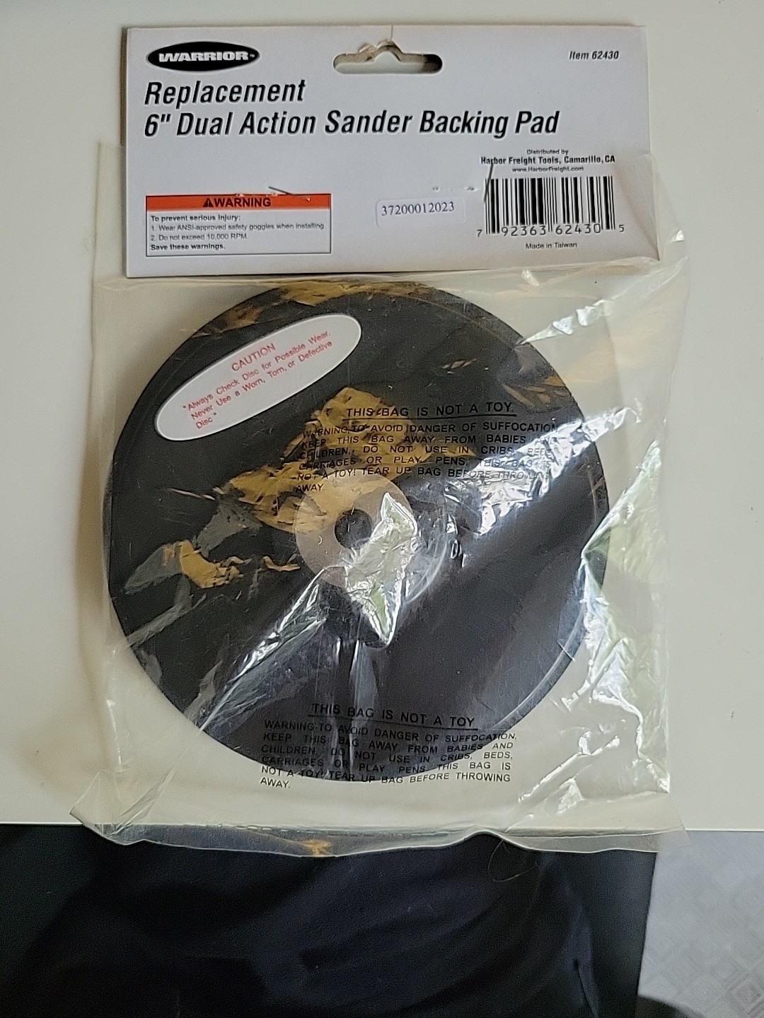 Replacement 6" Dual Action Sander Backing Pad