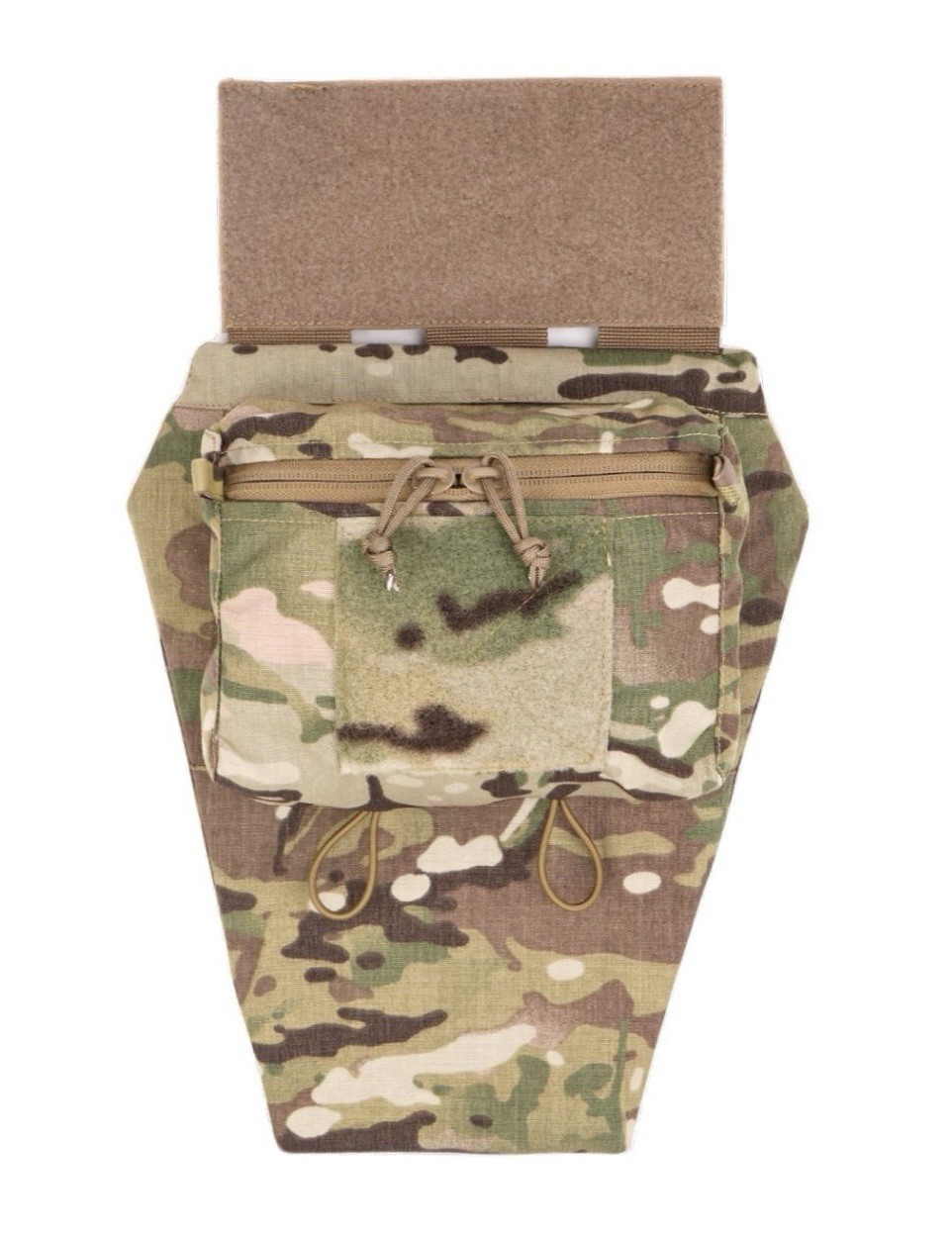 Tactical groin military pouch, Multicam MOLLE, with zipper