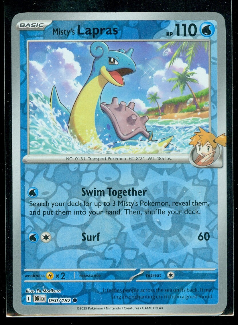 Pokemon MISTY'S LAPRAS 050/182 - Destined Rivals -  Rev Holo - MINT