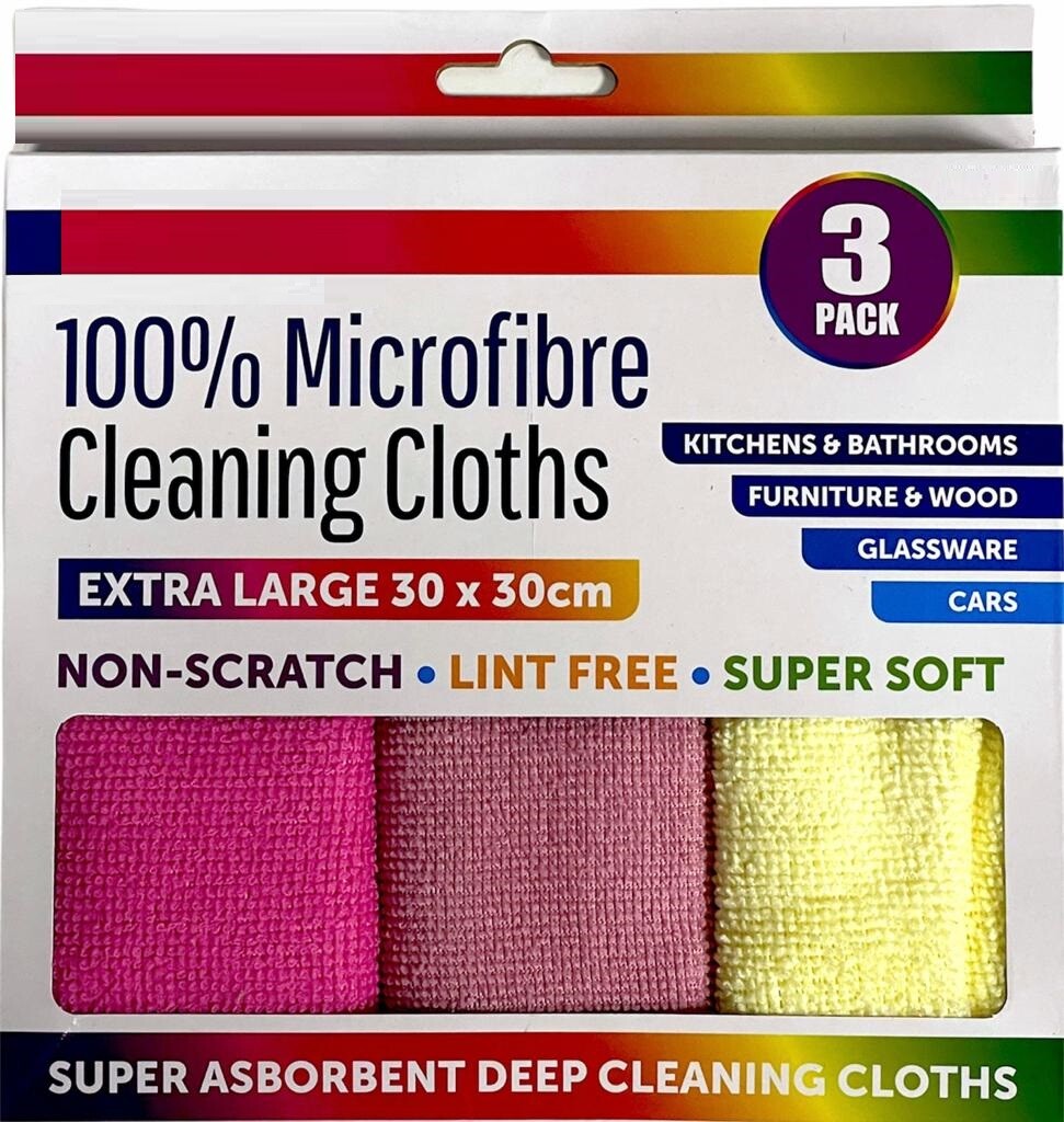 3 x MICROFIBRE CLOTHS PACK Soft Edgeless Flawless Car Detailing Definition UK