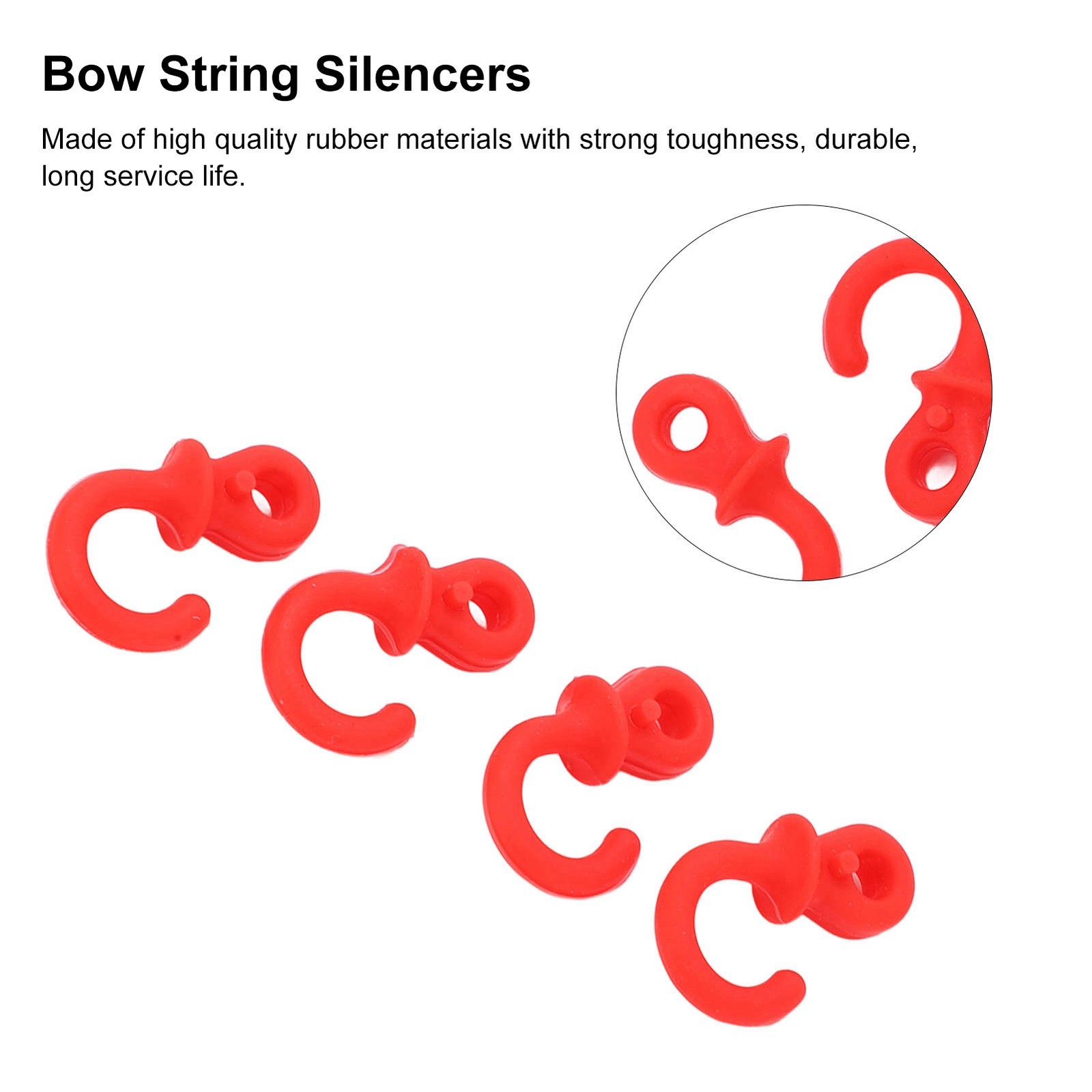 4x Archery String Silencers Monkey Tail Compound Bow String Stabilizer Red