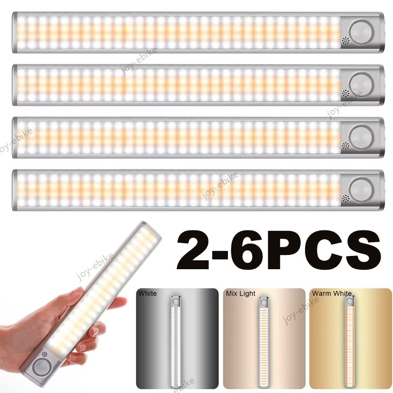 LED Motion Sensor Under Cabinet Closet Light USB Rechargeable Kitchen Lamp Strip