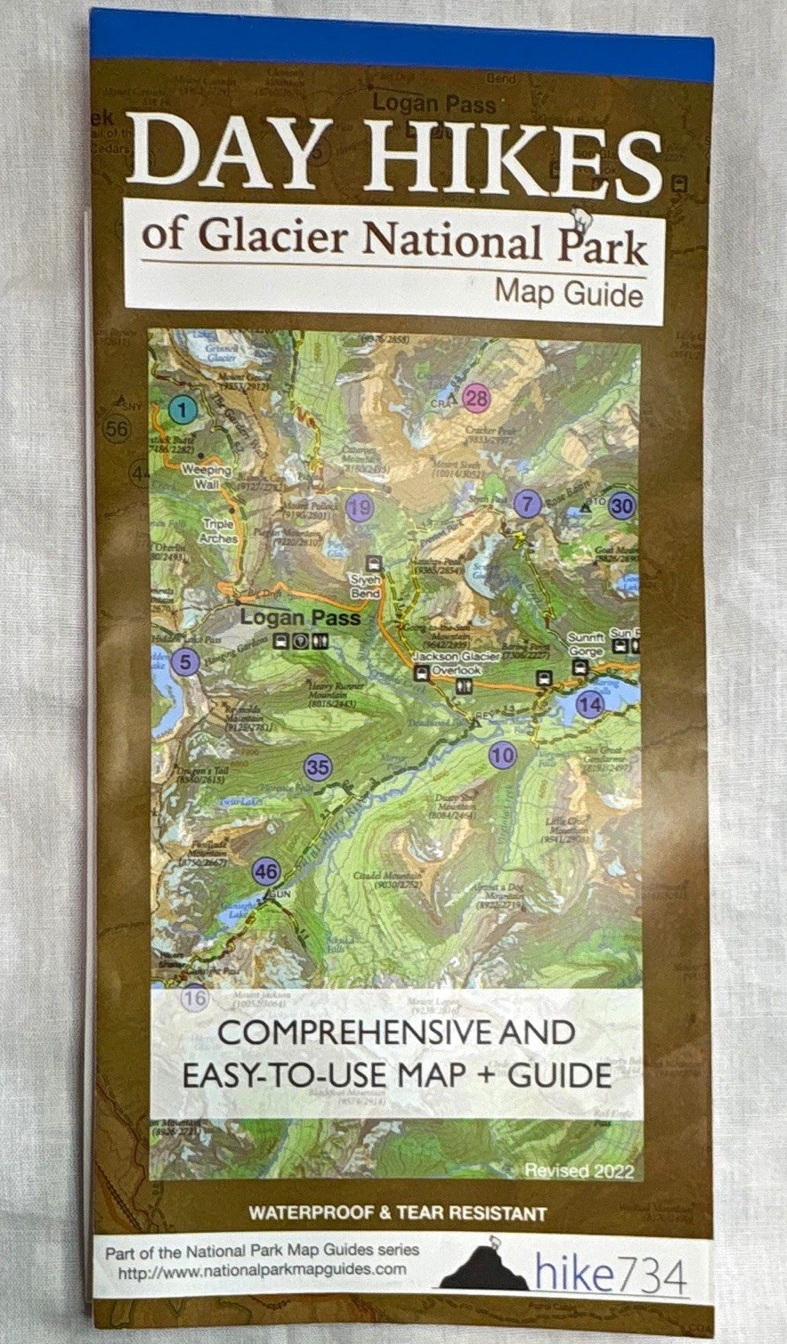 Glacier National Park Day Hikes Map Guide 2022 Waterproof