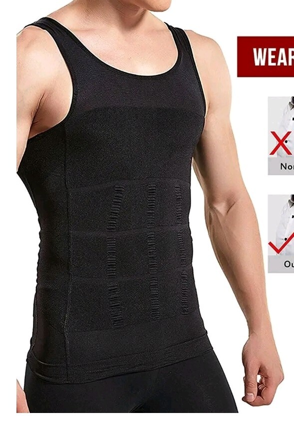 BNWT MEN SLIMMING BODY SHAPER BELLY TUMMY CONTROL COMPRESSION VEST  SIZE: XXL