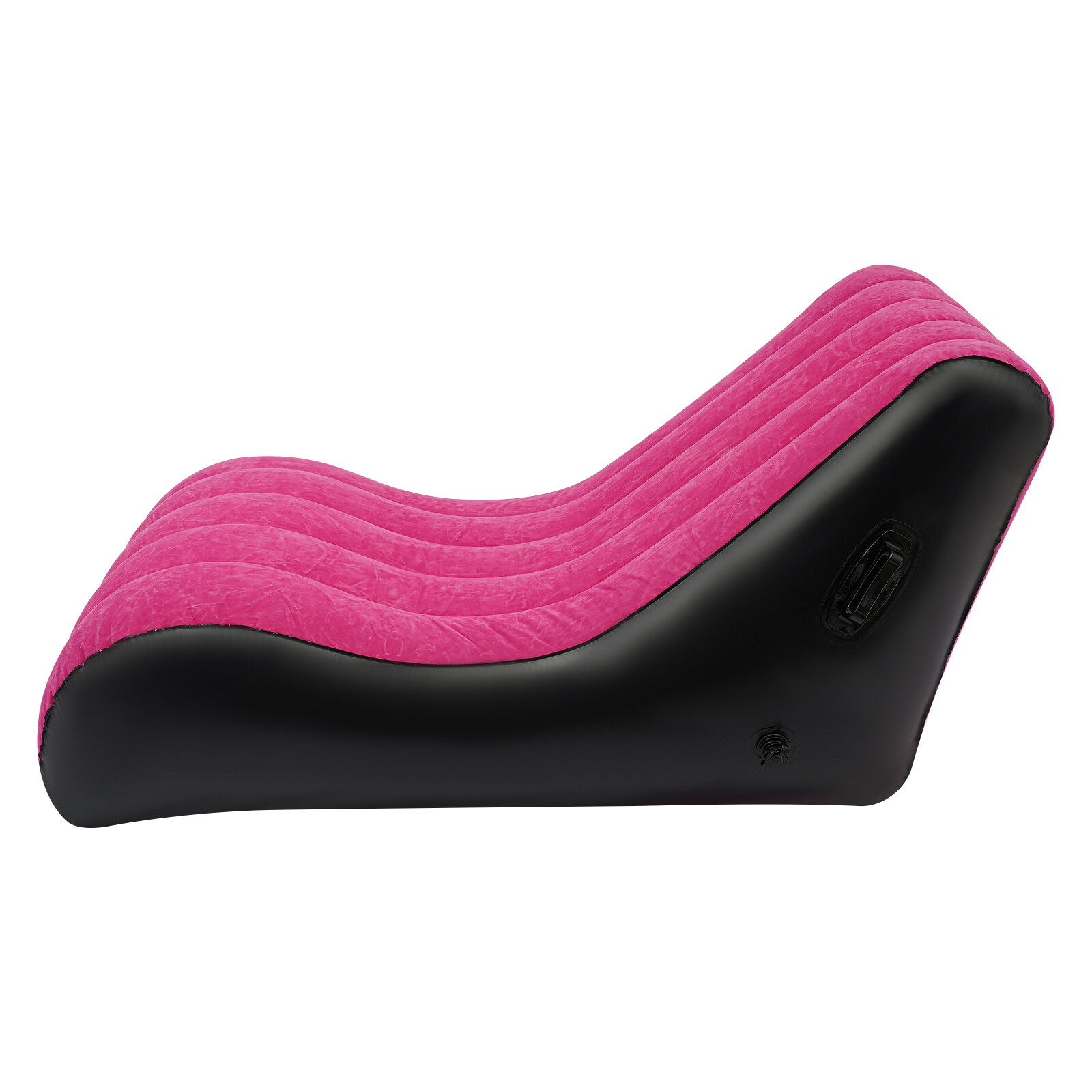 Rose-red PVC Sofa Bed Inflatable Sofa Bed S-shaped Folding Sofa Bed w/Air Pump