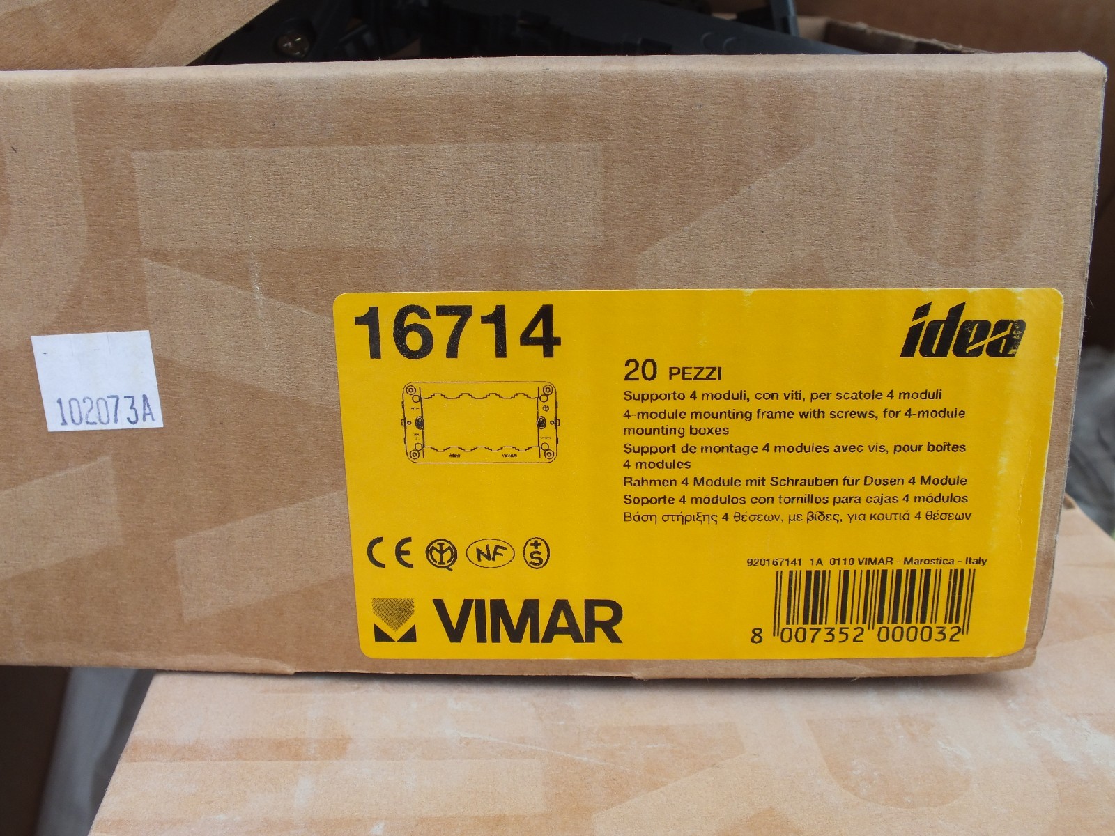 Vimar Idea 16714 Support Frame 4M Gray Free Shipping
