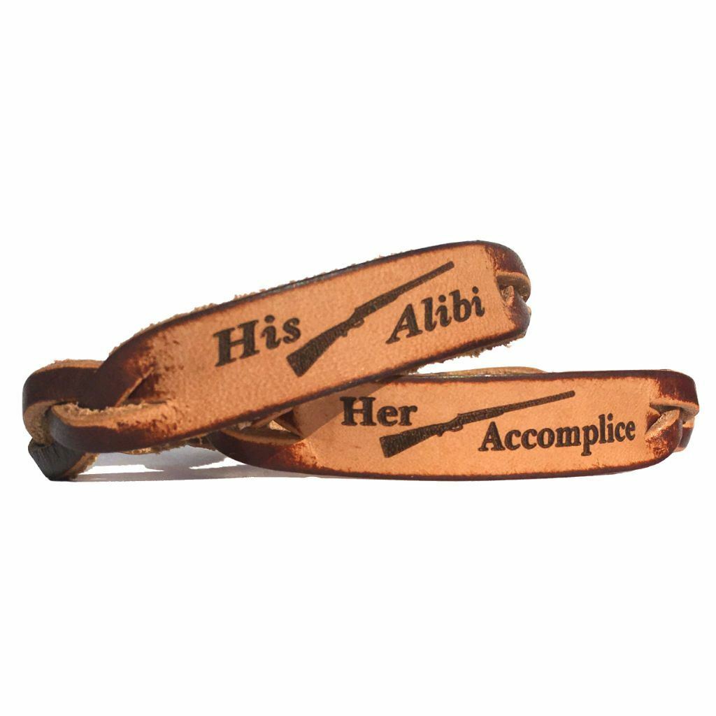 Her Accomplice and His Alibi Couples Leather Bracelets (Pair)