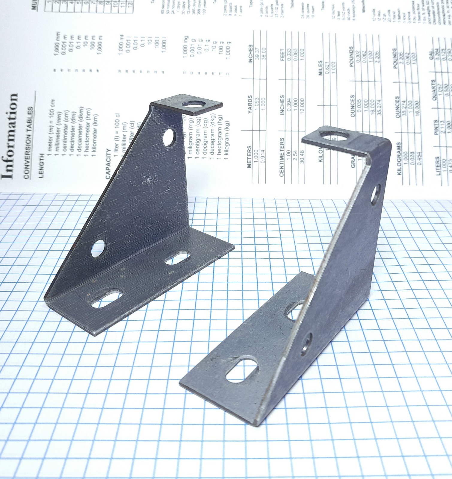 Set of Vintage Organ Mantel Brackets / Standoffs, 2 1/8" x 1"