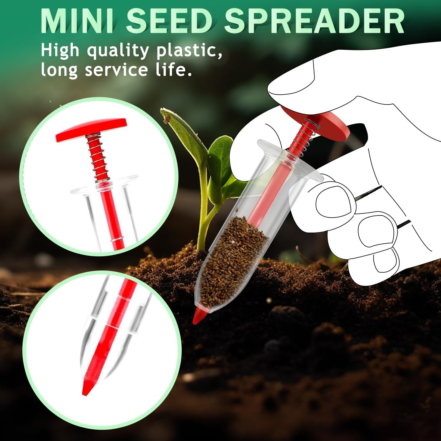 6 Pcs Mini Seed Spreader, Mini Sowing Seed Dispenser, Small Seed Planter Tool, M
