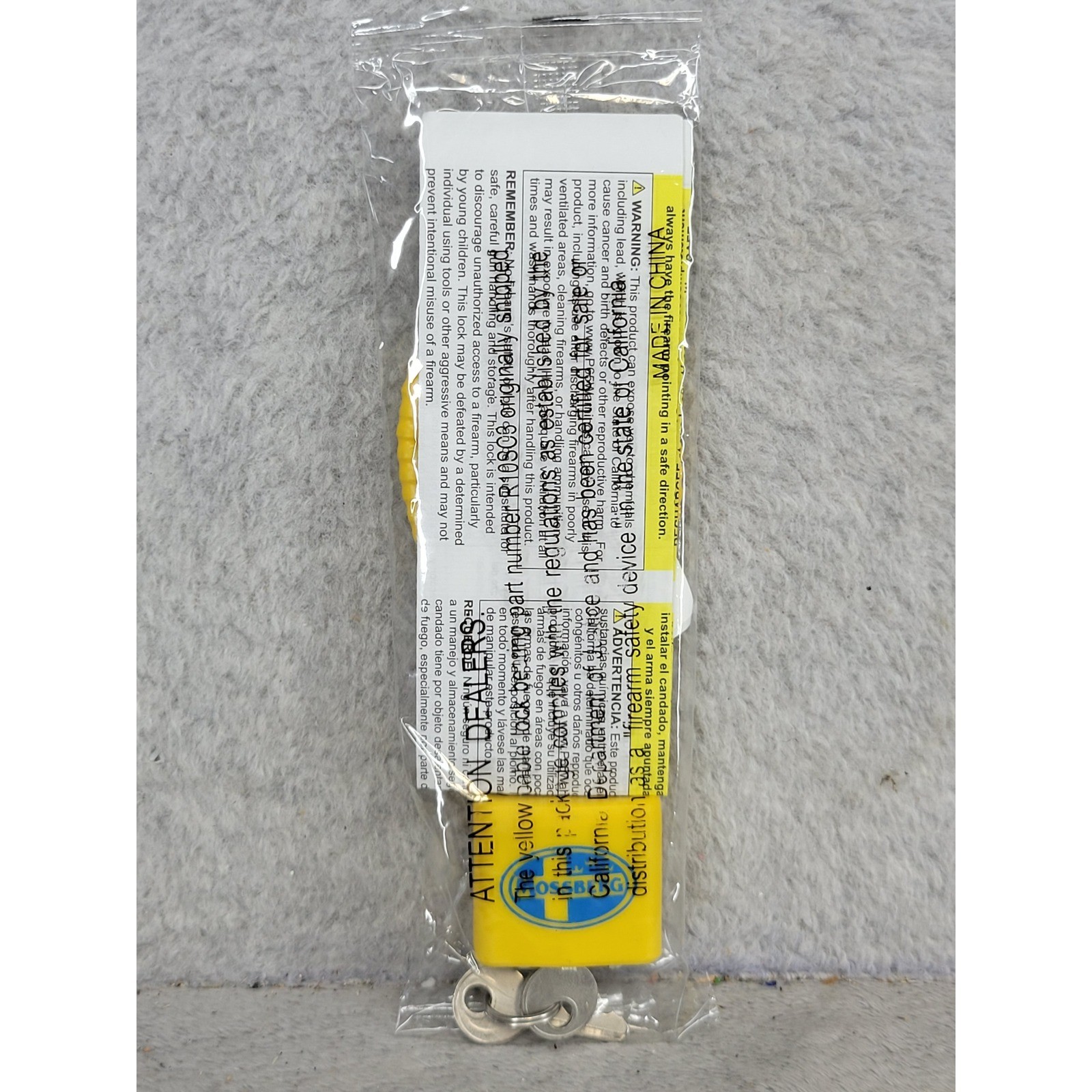 Mossberg Yellow Cable Gun Lock with 2 Keys CA DOJ Approved Universal Firearm