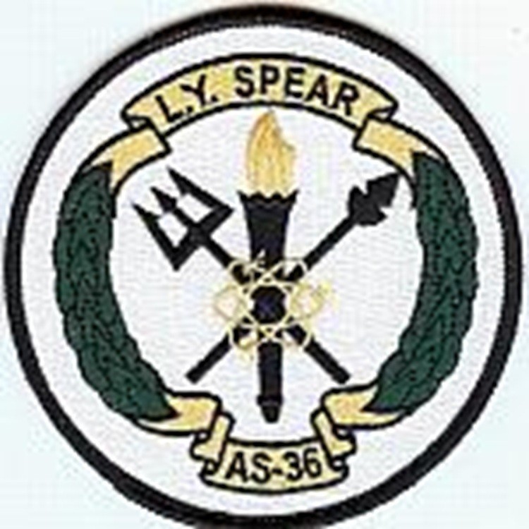 4" NAVY USS L.Y. SPEAR AS-36 EMBROIDERED PATCH