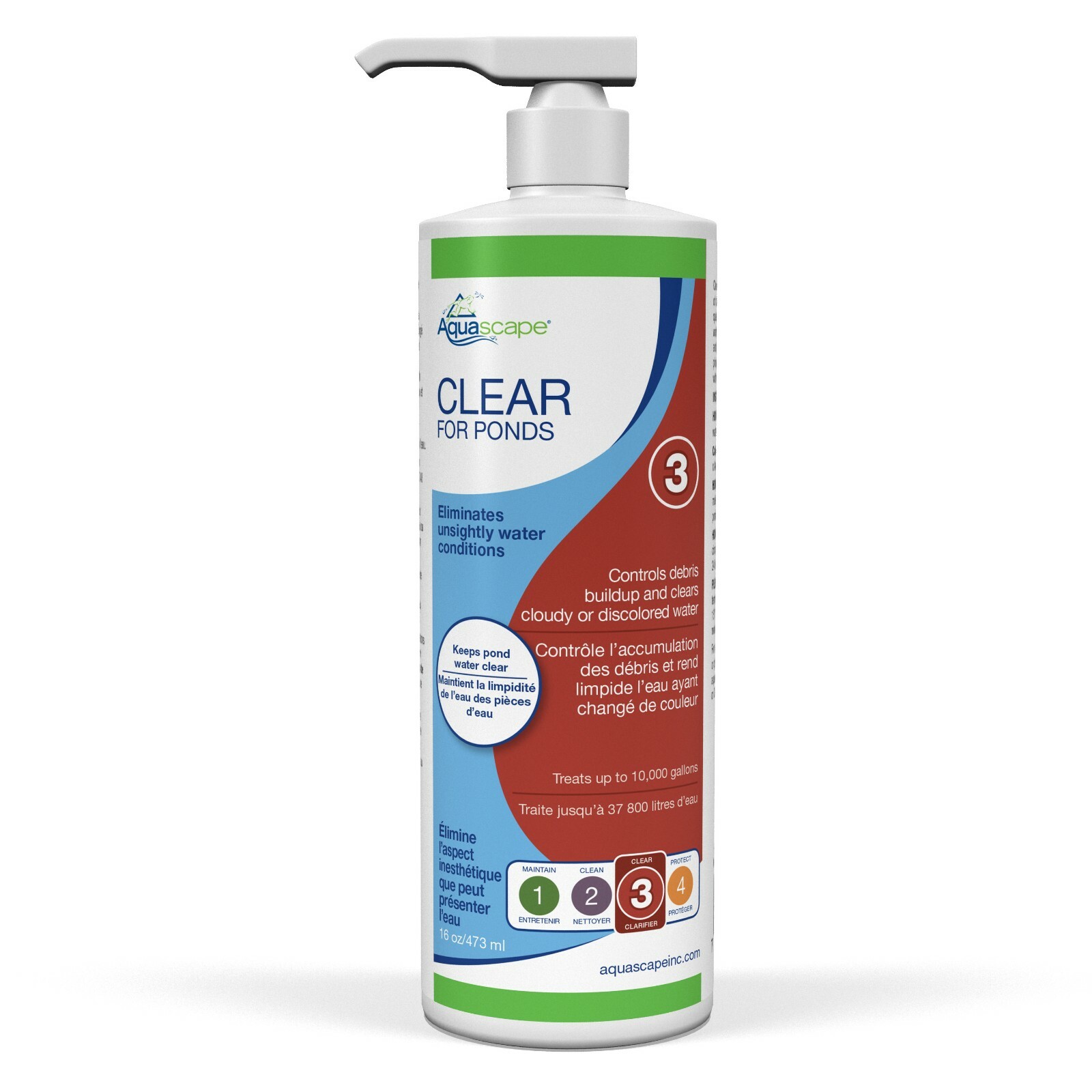AQUASCAPE #96066 CLEAR for PONDS 16 oz /473 ml Treats up to 10,000 gallons