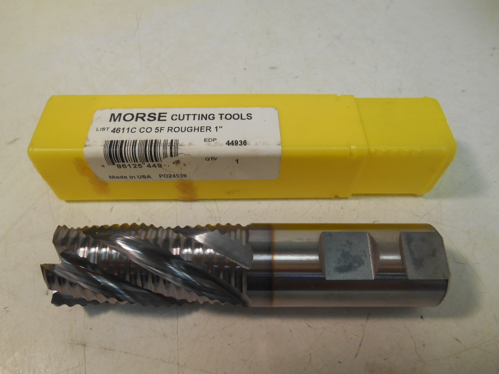 NIB Morse 44936 4611C TiCN Coated Cobalt End Mill:  1" Cut & Shank Dia