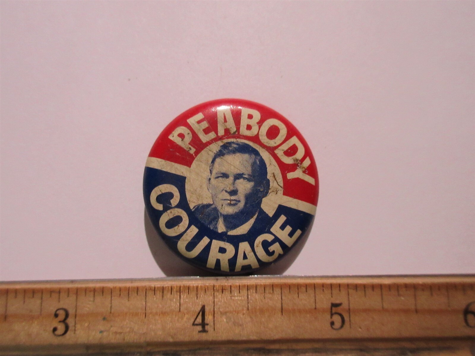 1966 Peabody Courage for Governor MA vintage button pinback 1.5"