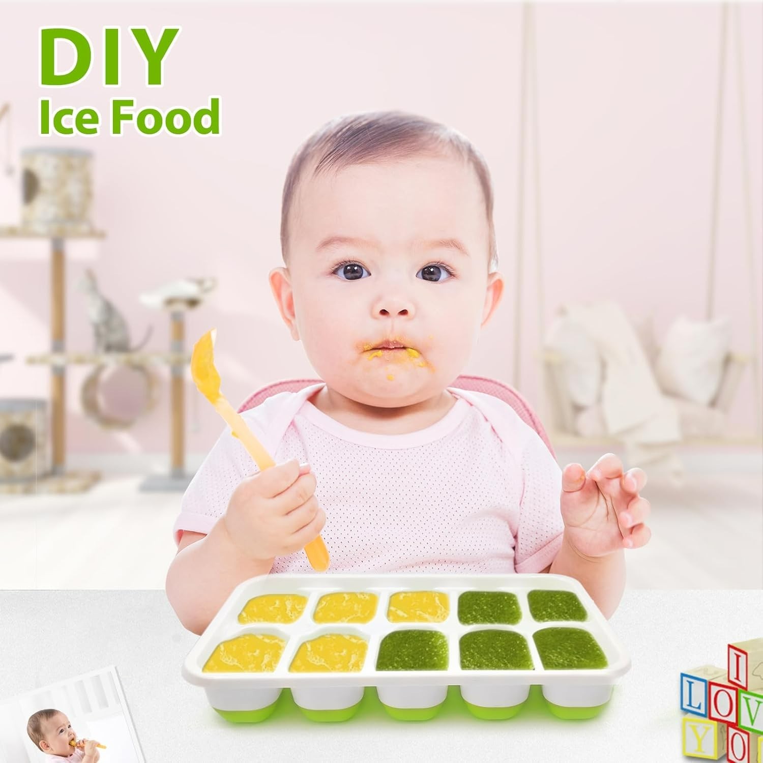 BPA-Free Stackable Ice Cube Trays with Lids - 2-Pack for Effortless Ice Making
