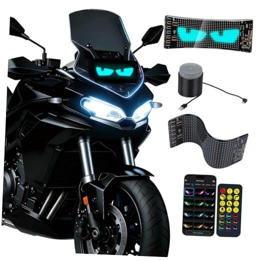 Devil Eye Lights for Motorcycle – 7"x3" LED Eyes for Car Windshield |