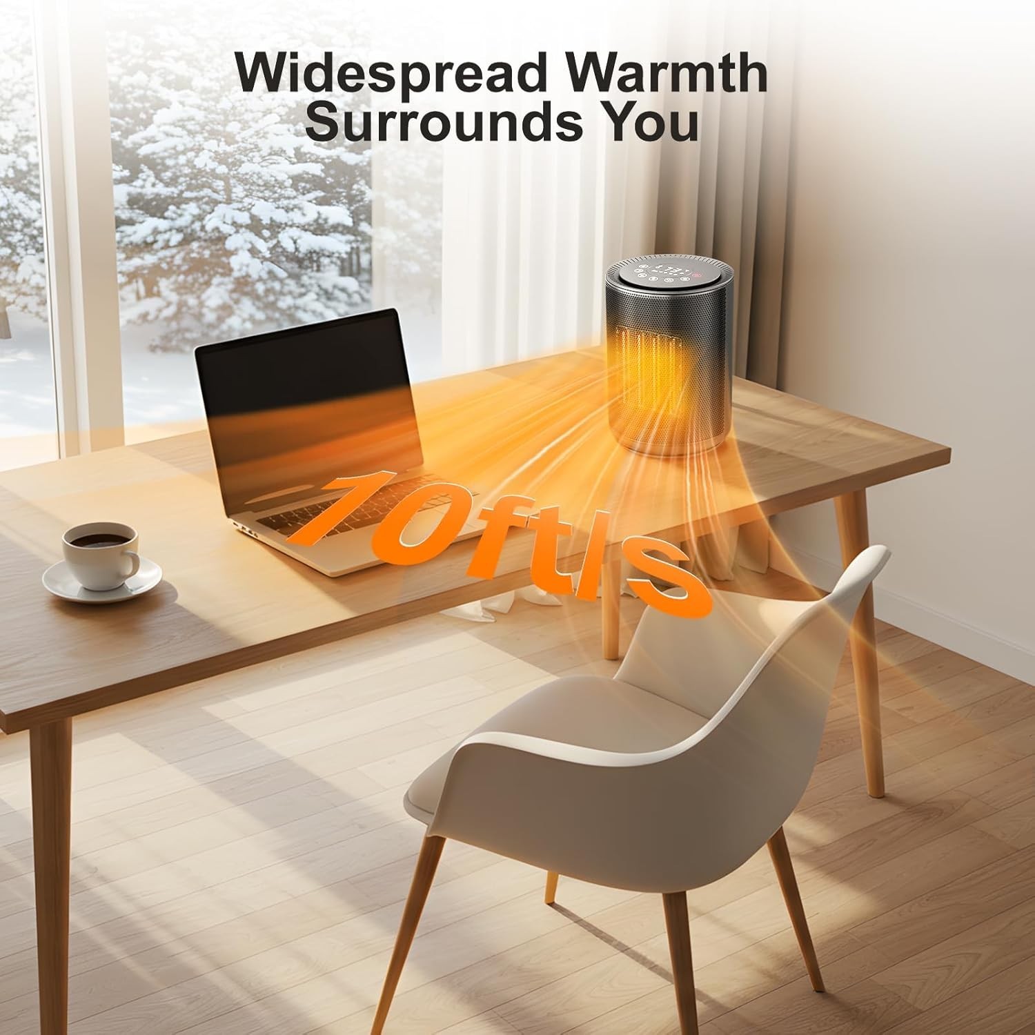 Space Heater Portable Heater Electric Ceramic Fan Small Heaters Handle Indoor