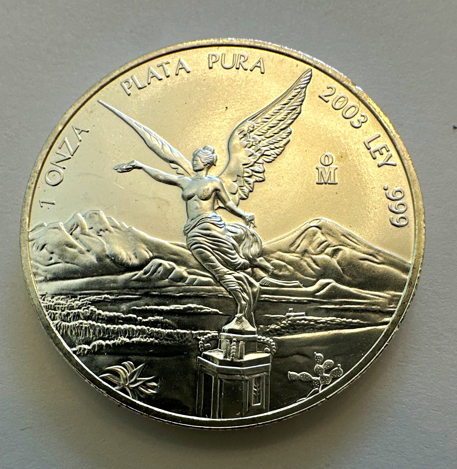 2003 Mexico 1 Onza Plata Pura LEY .999 Silver Coin 0.999 Fine