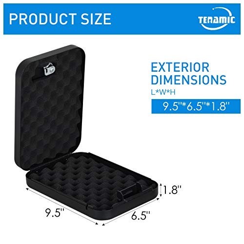 Portable Gun Safe - Solid Steel Handgun Lock Box for Home & Car Travel Security