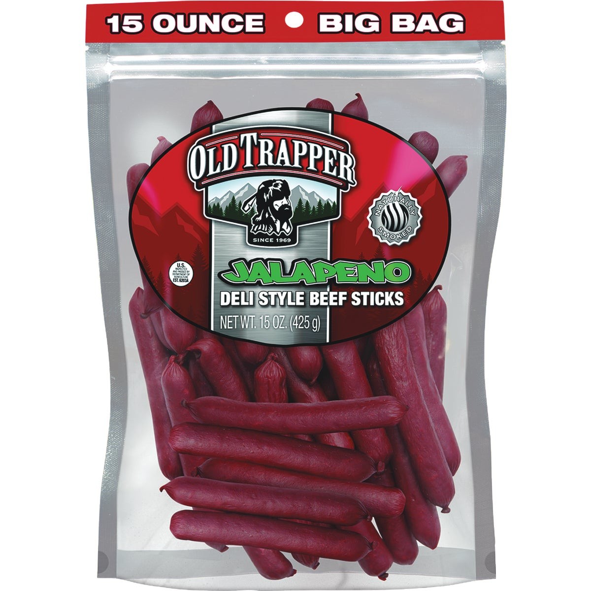 Old Trapper 15 Oz. Jalapeno Deli Stick Jerky 33206T Pack of 6 Old Trapper 33206T