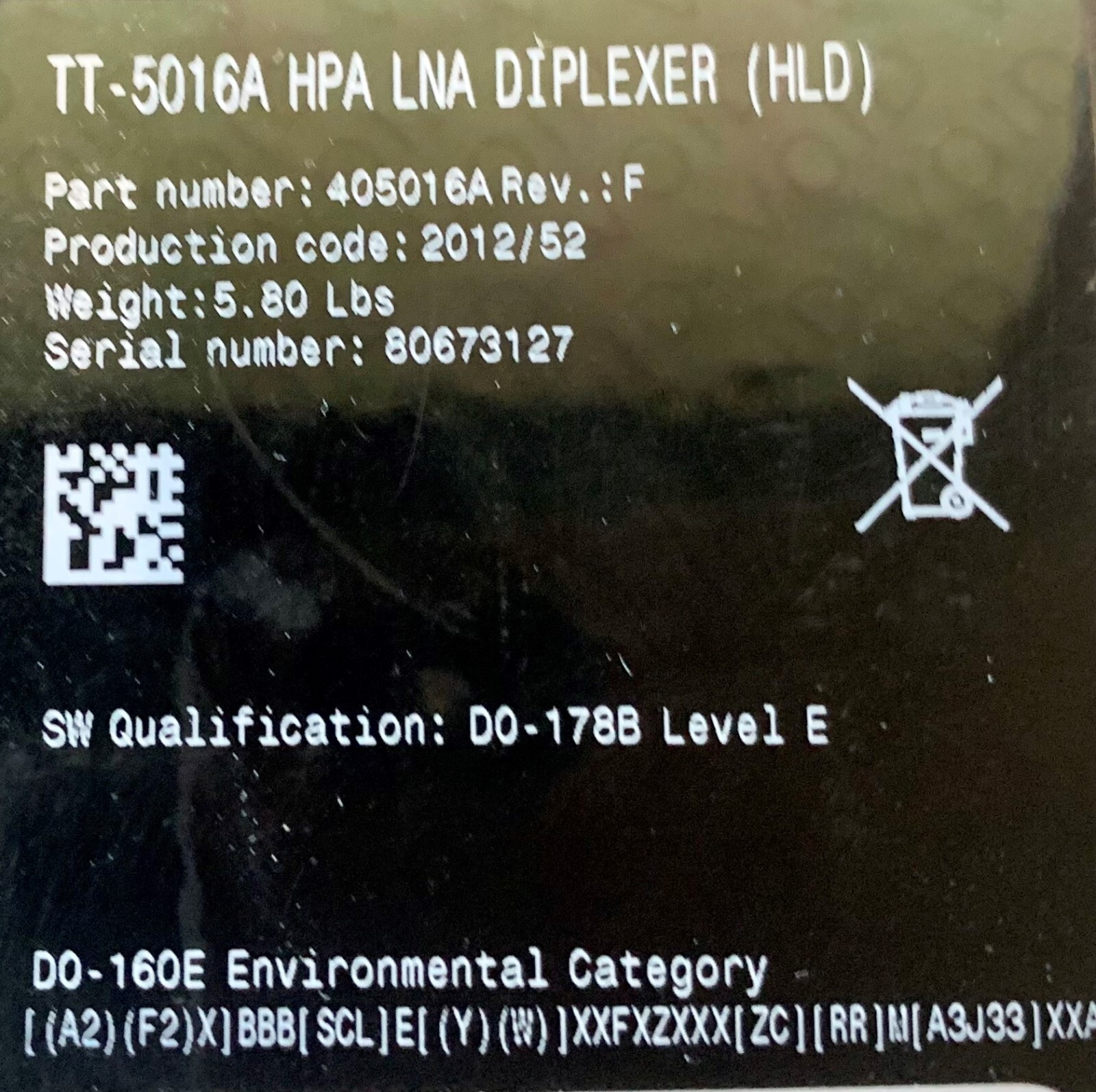 HPA LNA Diplexer 405016A Removed Working