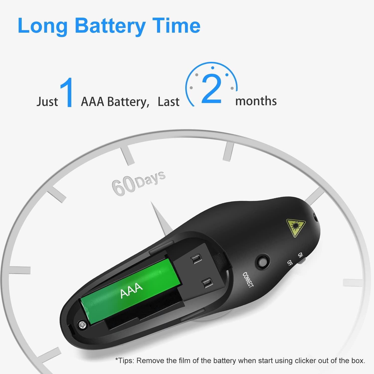 CLIKBUTM Wireless Presentation Clicker Battery