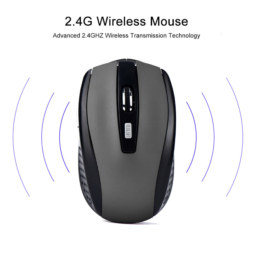 BLACK WIRELESS CORDLESS 2.4GHz MOUSE USB DONGLE OPTICAL SCROLL FOR PC LAPTOP US
