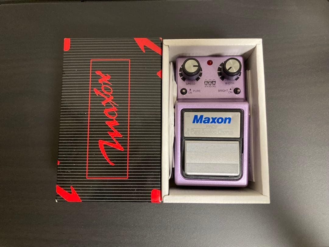 Maxon PAC9 Analog Chorus Guitar Effect Pedal Purple w/Box Operation confirmed