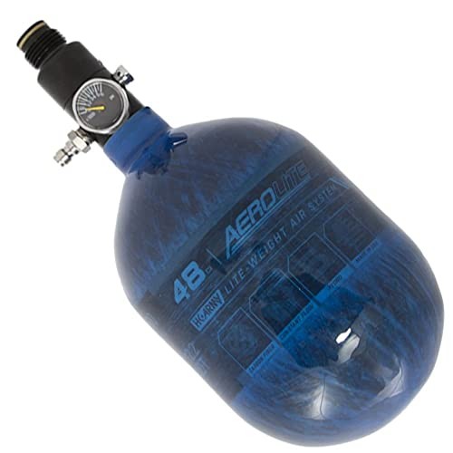 HK Army Aerolite Carbon Fiber HPA Paintball Tank Air System 48ci / 4500psi Blue