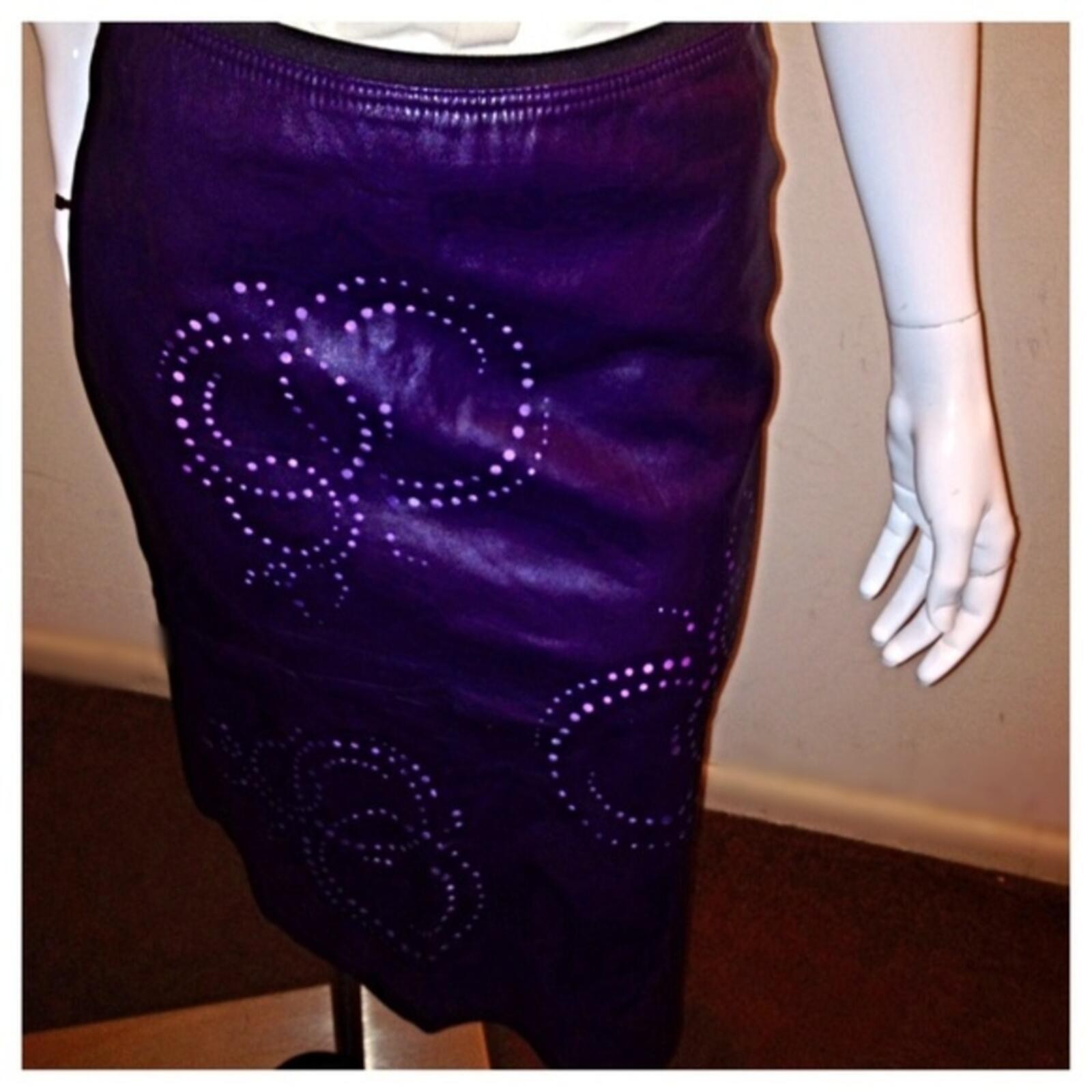 The Limited Purple Leather Skirt
