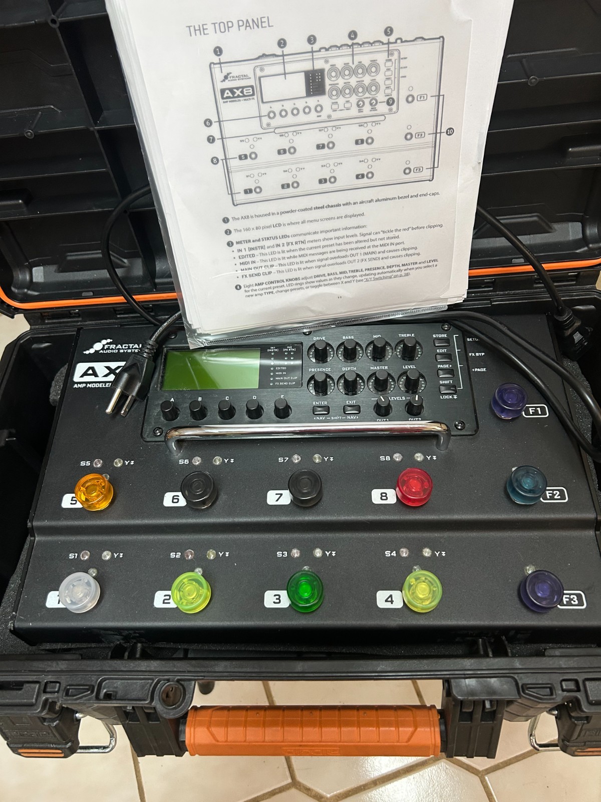 FRACTAL AX8 GUITAR PROCESSOR MULTI-FX PEDALBOARD AMP MODELER WITH HARDCASE