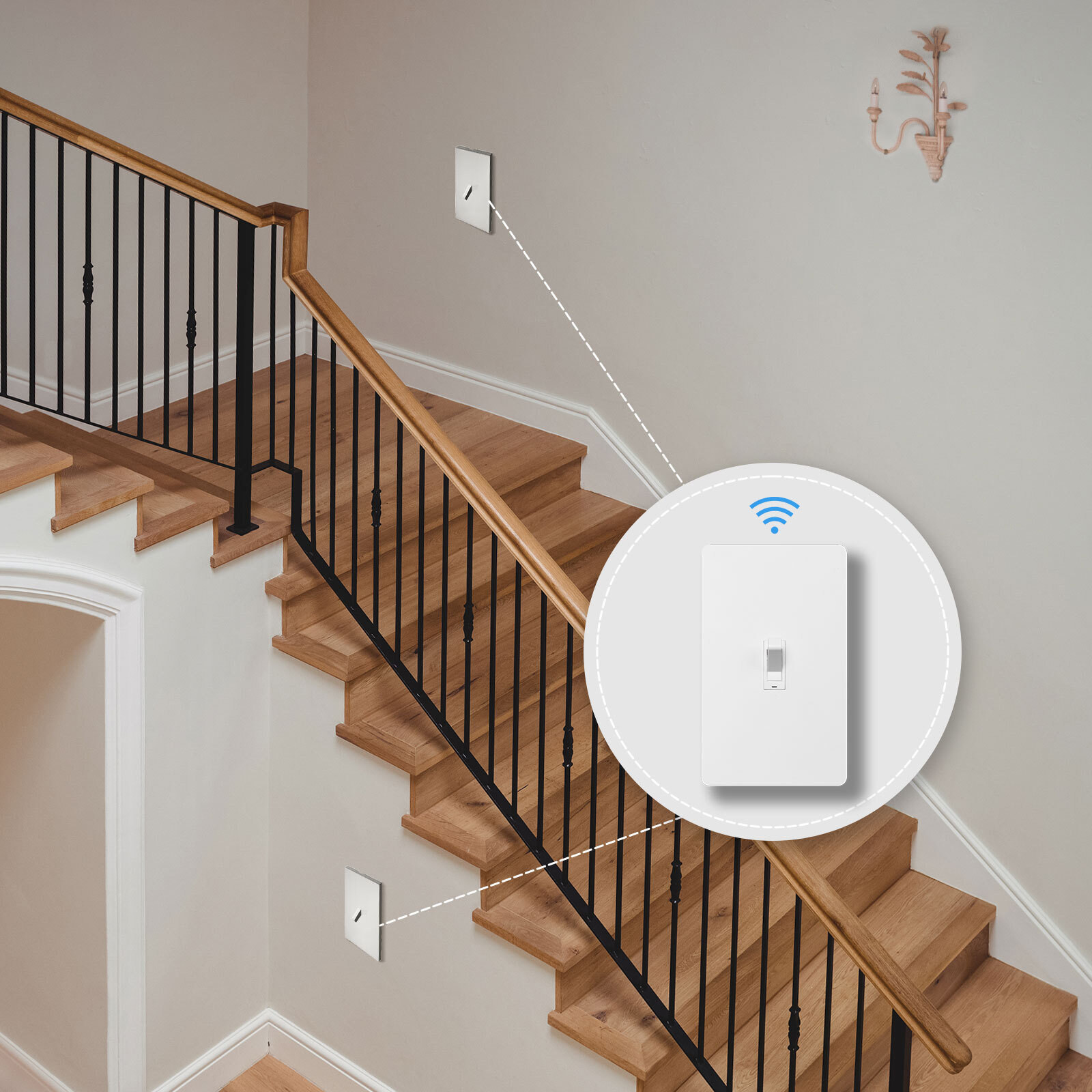 MOES WiFi Smart Toggle Light Switch 3 Way Wall Switch Alexa Google APP Remote