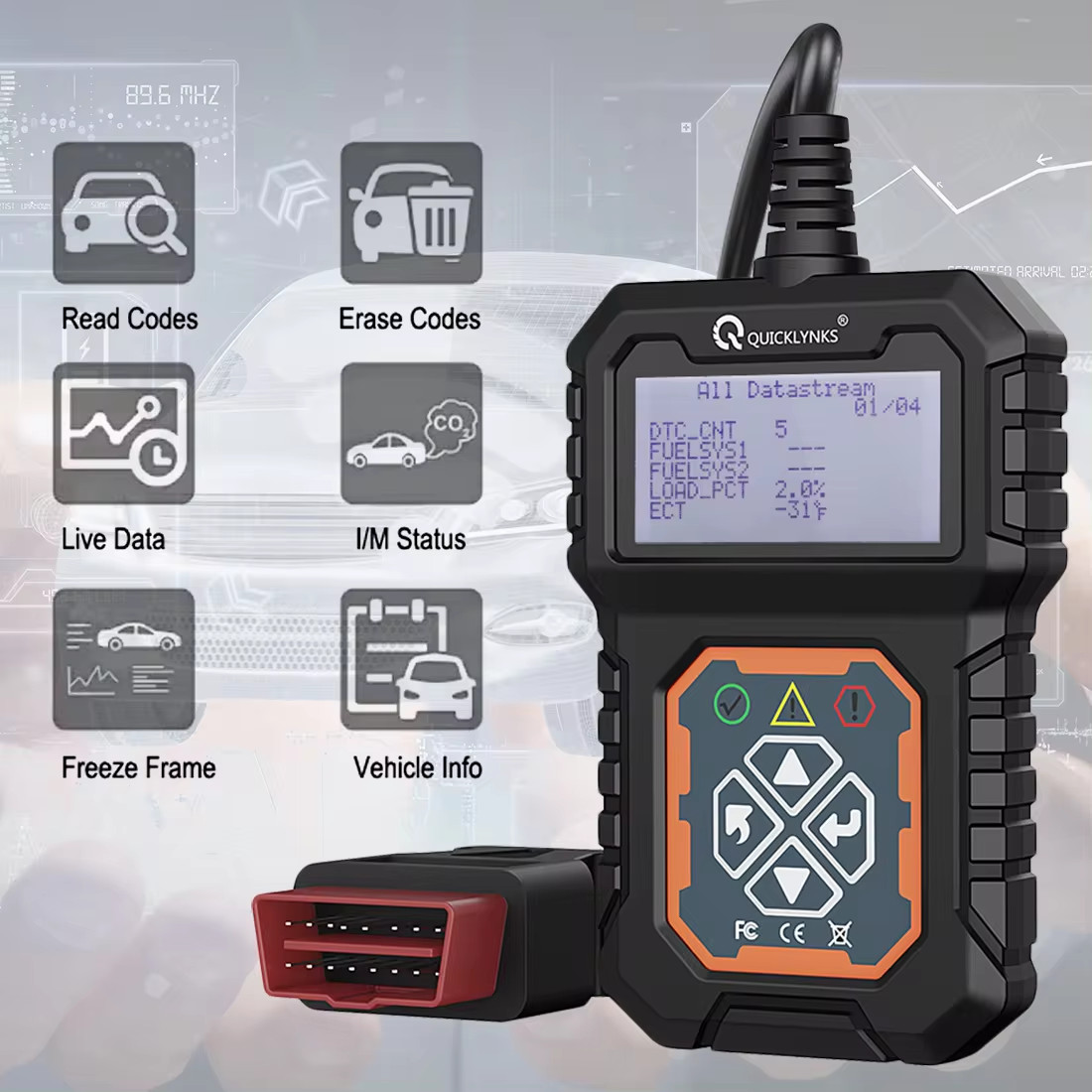 Car Full OBD2/EOBD Scanner Engine System Check Code Reader Diagnostic Scan Tool