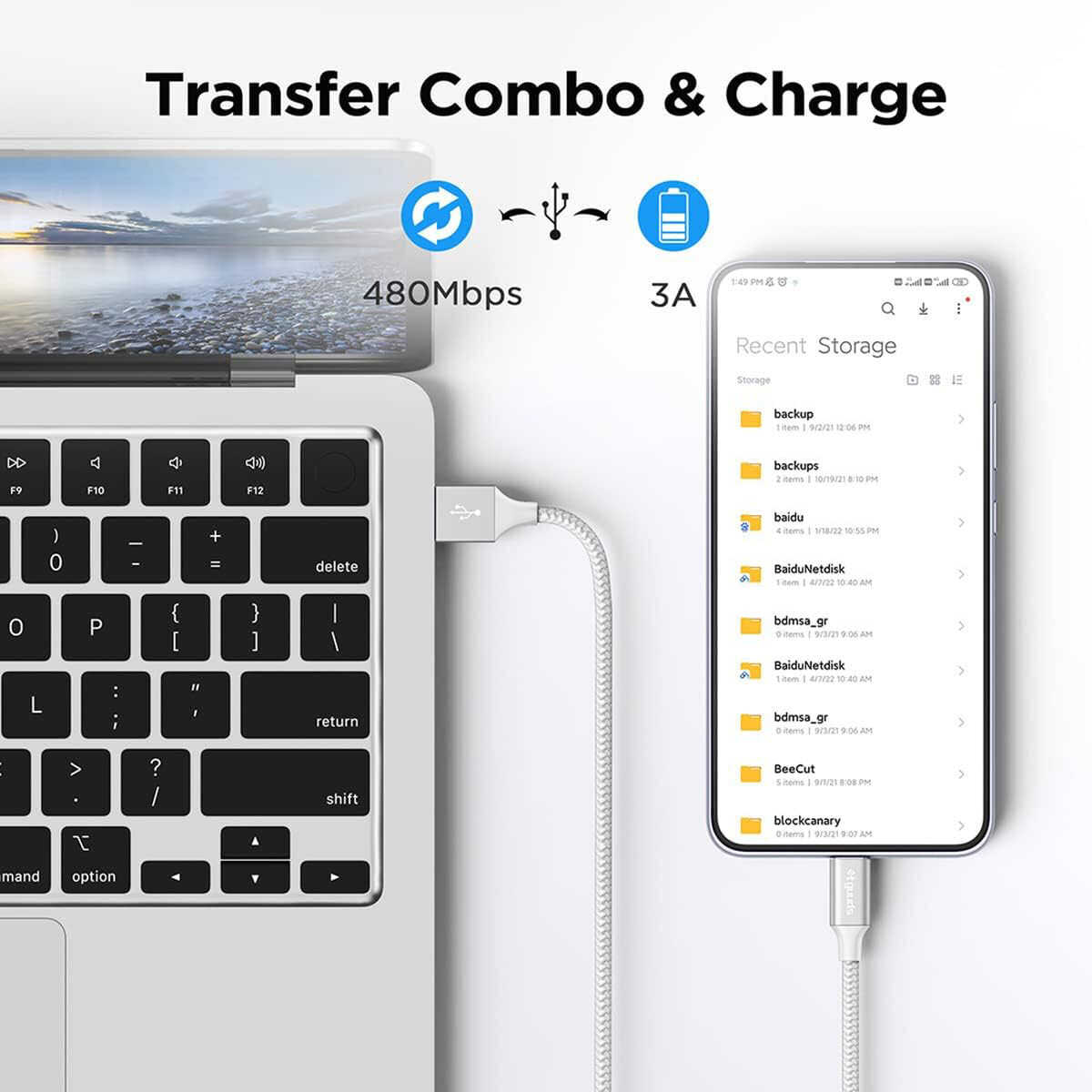 Braided USB C Type-C Fast Charging Data SYNC Charger Cable Cord 3/6/10FT